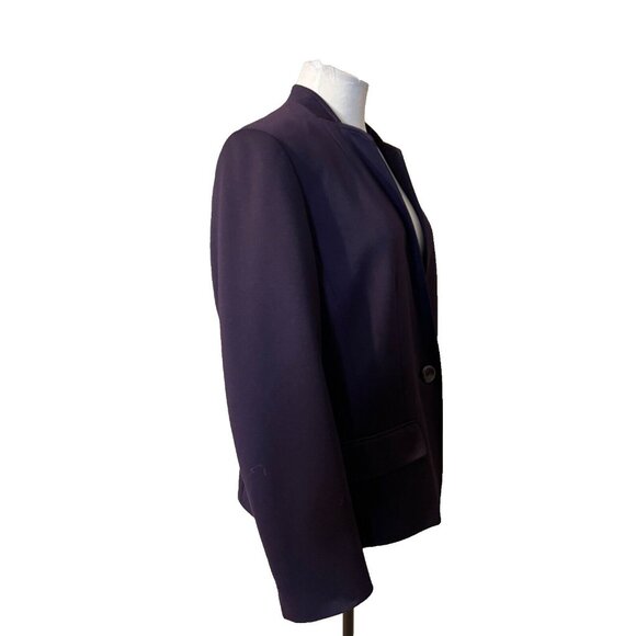 Kasper Separates Suit Jacket Blazer 14 Purple Grape Classic 1 Button Stretch - Picture 5 of 12